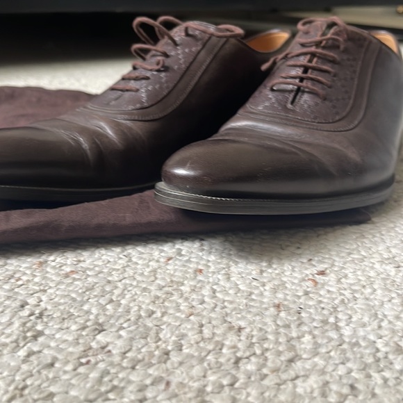 GUCCI Hilary Diamante Embossed Brown Oxfords 309027 size 11 gently used - Picture 3 of 7